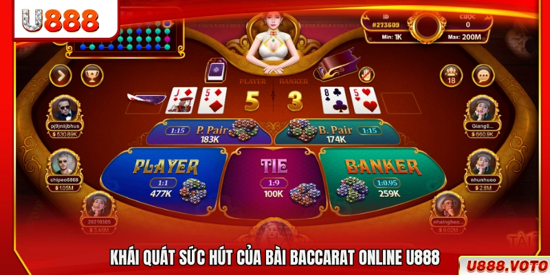 Điểm nổi bật tạo nên sức hút của bài baccarat online U888