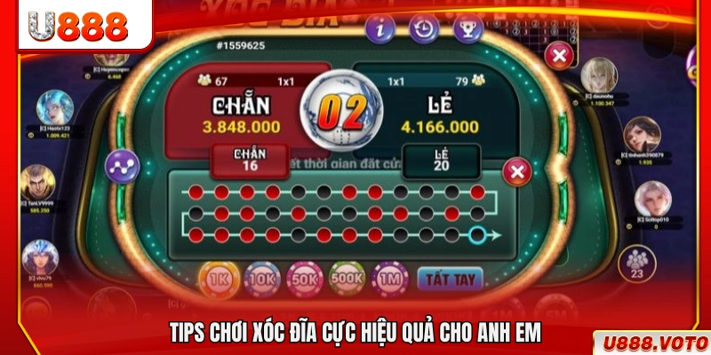 Xóc Đĩa U888 – Sảnh Giải Trí Căng Đét Với Phiên Live 24/7 4 Mẹo chơi xóc đĩa U888 giúp nâng cao hiệu quả